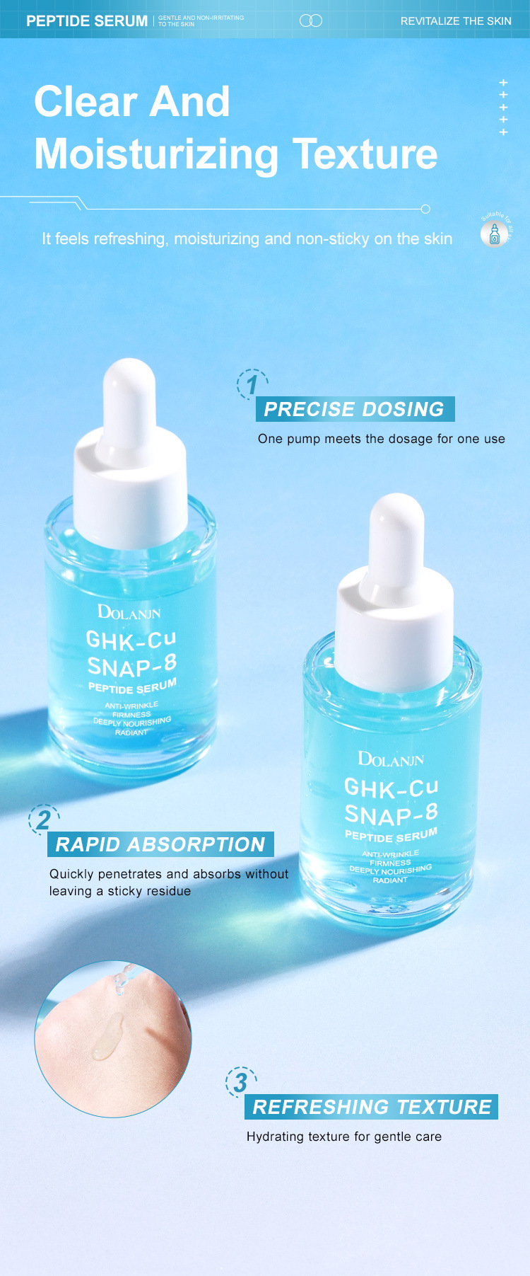 Blue copper peptide serum routine