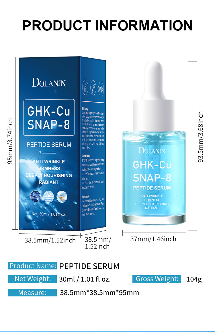 Blue copper peptide serum bottle